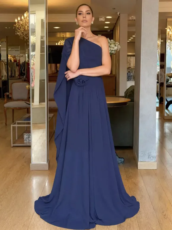 Robe de soirée maxi orange asymétrique sans manches style rétro semi-formel idéale pour l'été.