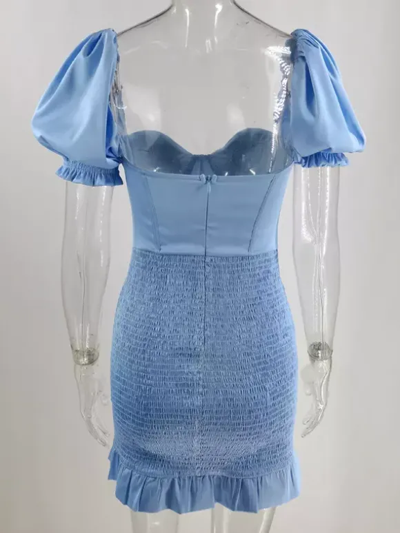 Robe de soirée mini à manches courtes raglan sexy couleur abricot