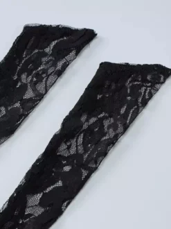 Robe de soirée noire à imprimé floral sans manches dos nu transparente