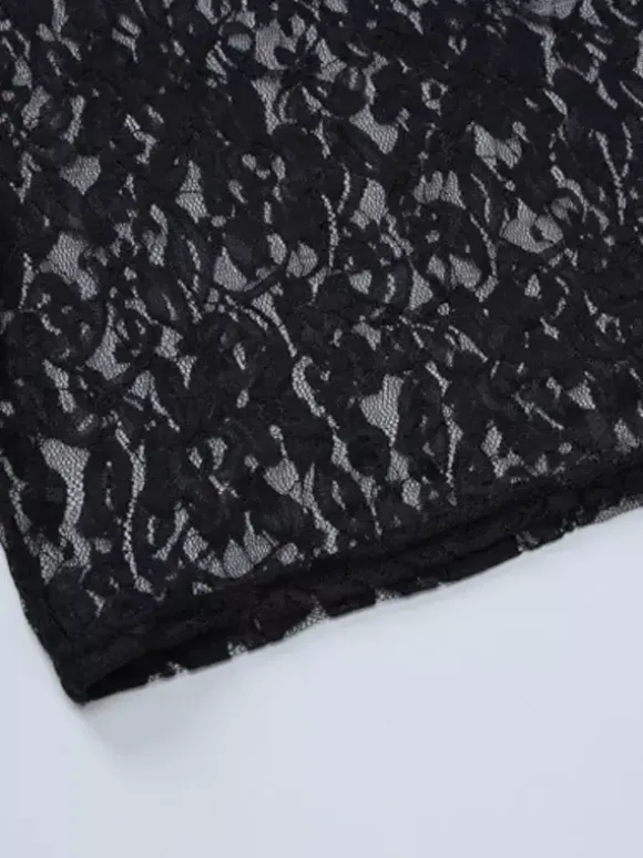 Robe de soirée noire à imprimé floral sans manches dos nu transparente