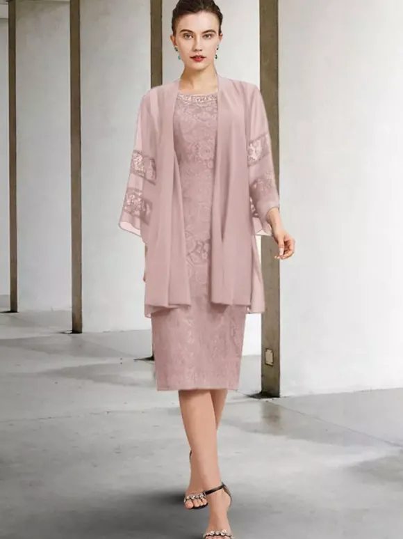 Robe de soirée pour la mère de la mariée col bijou sans manches A-ligne dentelle robes d'invité de mariage personnalisation gratuite