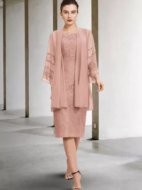Robe de soirée pour la mère de la mariée col bijou sans manches A-ligne dentelle robes d'invité de mariage personnalisation gratuite