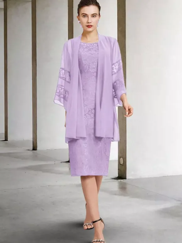 Robe de soirée pour la mère de la mariée col bijou sans manches A-ligne dentelle robes d'invité de mariage personnalisation gratuite