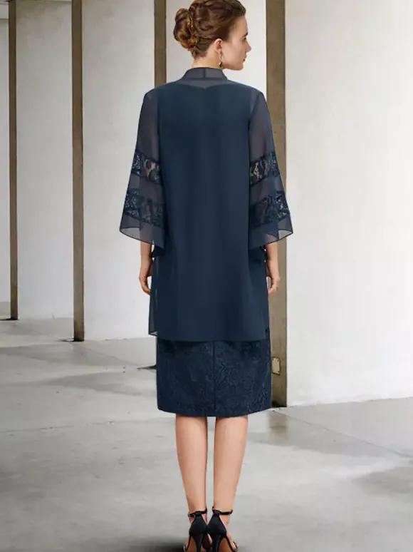 Robe de soirée pour la mère de la mariée col bijou sans manches A-ligne dentelle robes d'invité de mariage personnalisation gratuite