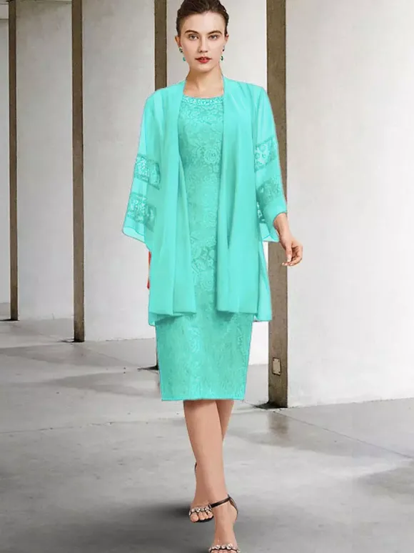 Robe de soirée pour la mère de la mariée col bijou sans manches A-ligne dentelle robes d'invité de mariage personnalisation gratuite