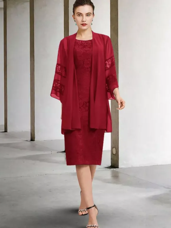 Robe de soirée pour la mère de la mariée col bijou sans manches A-ligne dentelle robes d'invité de mariage personnalisation gratuite