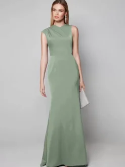 Robe de soirée pour la mère de la mariée col en V manches courtes robe de bal robes d'invitées pour mariage