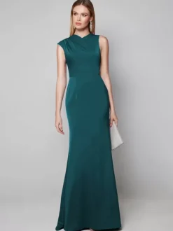 Robe de soirée pour la mère de la mariée col en V manches courtes robe de bal robes d'invitées pour mariage