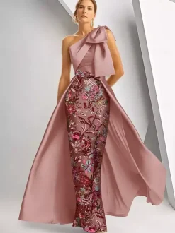 Robe de soirée pour la mère de la mariée décolleté travaillé sans manches coupe trapèze sequins longueur au sol robe d'invitée de mariage