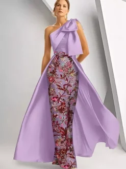 Robe de soirée pour la mère de la mariée décolleté travaillé sans manches coupe trapèze sequins longueur au sol robe d'invitée de mariage