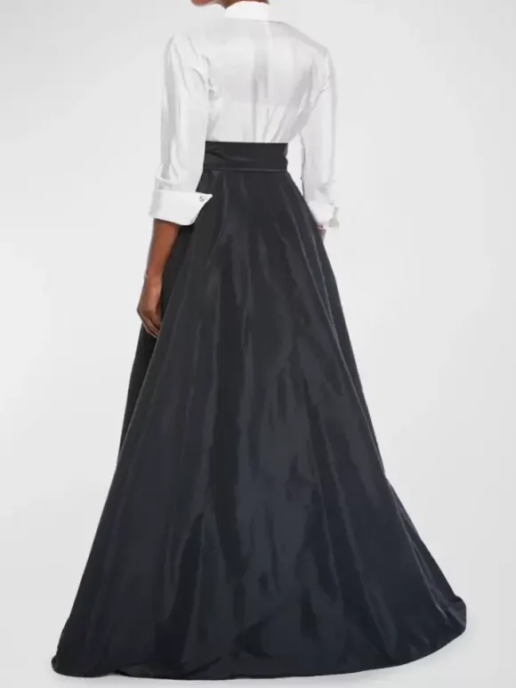 Robe de soirée pour la mère de la mariée décolleté conçu manches 3/4 ligne A n艙uds robes d'invitées pour mariage