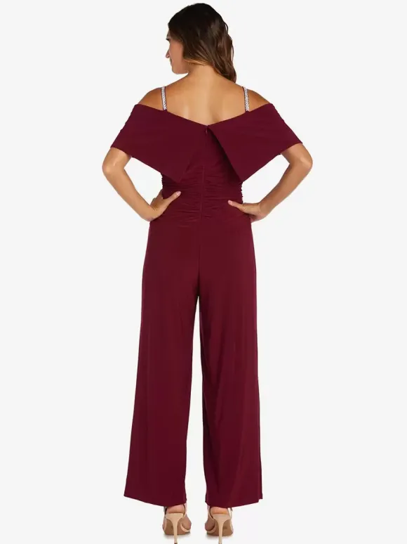 Robe de soirée pour mère de la mariée épaules dénudées combinaison sans manches robes d'invitées plissées pour mariage
