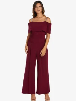 Robe de soirée pour mère de la mariée épaules dénudées combinaison sans manches robes d'invitées plissées pour mariage