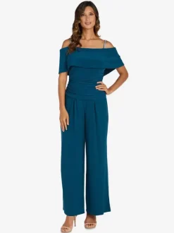 Robe de soirée pour mère de la mariée épaules dénudées combinaison sans manches robes d'invitées plissées pour mariage