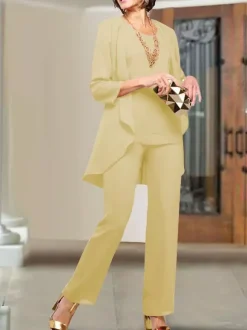 Robe de soirée pour mère de la mariée col bijou manches 3/4 gaine à plusieurs niveaux longueur au sol robes d'invitées de mariage