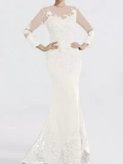 Robe de soirée sirène col en V traîne courte manches longues fermeture éclair appliques paillettes robes de soirée formelles