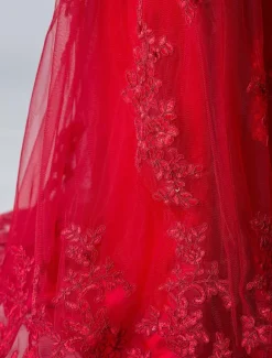 Robe de soirée sirène verte foncé en tulle bustier pailletes laçage sur dos à traîne Robe cérémonie
