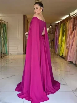 Robe de soirée trapèze col en c艙ur en mousseline de soie avec traîne plissée robes de soirée sociales