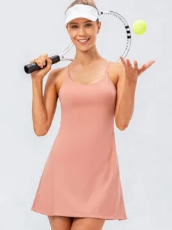 Robe de tennis à bretelles Jewel Neck Backless Activewear pour femme