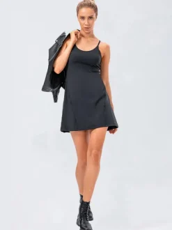 Robe de tennis à bretelles Jewel Neck Backless Activewear pour femme