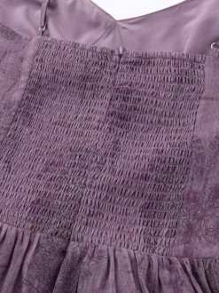 Robe de tous les jours pour femme violet foncé en polyester gainante sans manches bretelles décolleté.