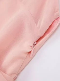 Robe de vacances maxi transparente sans manches à col en V élégante robe d'été rose