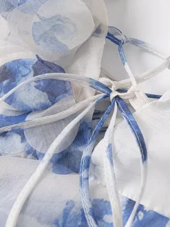 Robe de vacances mini dos nu à fleurs lacée sans manches imprimé floral col en V rose décontracté