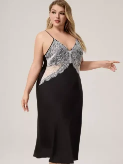 Robe d'intérieur sans manches dos nu à bretelles et col montant