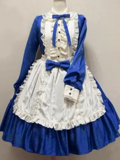 Robe Douce Lolita OP Maid Avec Noeuds Une Pièce Déguisements Halloween