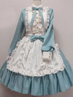 Robe Douce Lolita OP Maid Avec Noeuds Une Pièce Déguisements Halloween
