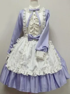 Robe Douce Lolita OP Maid Avec Noeuds Une Pièce Déguisements Halloween