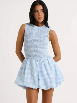 Robe d'été rose élégante mini-robe sans manches à col rond idéale pour une soirée en amoureux