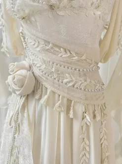 Robe Fairy Lolita à fleurs blanches robe de bal Lolita pour tea party