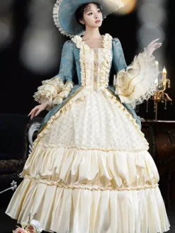 Robe femme rococo Vêtements femme vintage Polyester Jacquard
