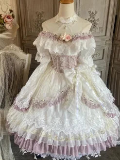 Robe Femme Sweet Lolita Mariage Tea Party Elizabeth Volants Dentelle À Manches