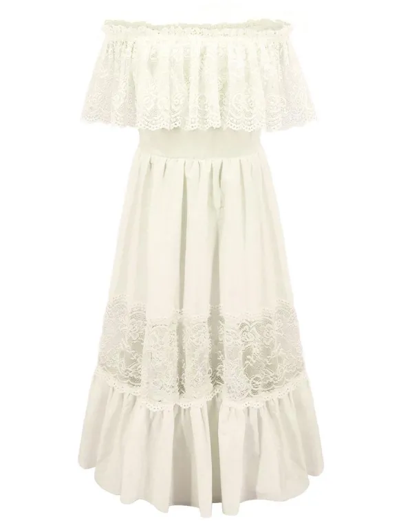 Robe fille de fleur robe cortège enfant ivoire en dentelle
