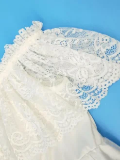 Robe fille de fleur robe cortège enfant ivoire en dentelle
