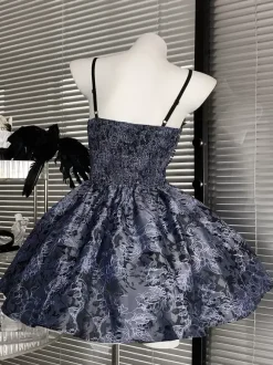 Robe Gothic Lolita à lacets rouge et noire manches longues corset épaules dénudées JSK avec boléro en dentelle
