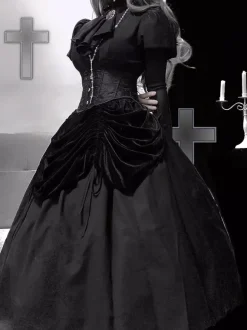 Robe gothique Lolita Moonlight Castle Countess Victoria Dark Palace Style Cosplay costumes