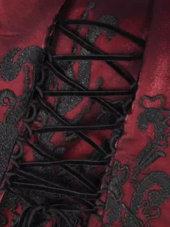 Robe Gothique Lolita Plumes Dentelle Noire JSK