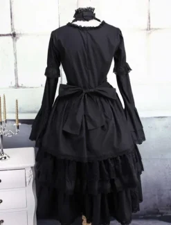 Robe gotique de Lolita noire en coton Déguisements