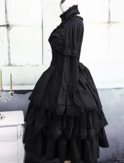 Robe gotique de Lolita noire en coton Déguisements