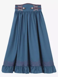 Robe Lolita classique bleu marine foncé en polyester à lacets et manches longues. Ensemble de robes Lolita