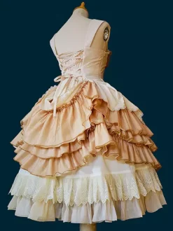 Robe Lolita classique en dentelle sans manches robe Lolita rose