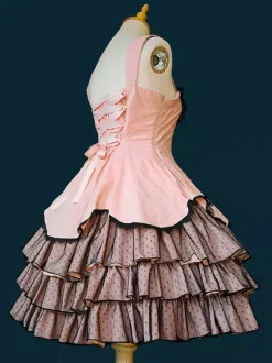 Robe Lolita classique en dentelle sans manches robe Lolita rose
