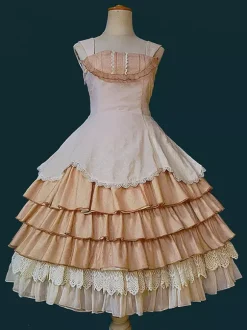 Robe Lolita classique en dentelle sans manches robe Lolita rose
