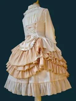 Robe Lolita classique en dentelle sans manches robe Lolita rose
