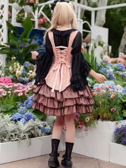 Robe Lolita classique en dentelle sans manches robe Lolita rose