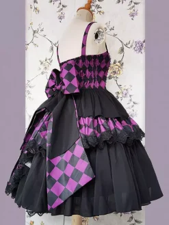 Robe Lolita classique en polyester et dentelle sans manches marron clair