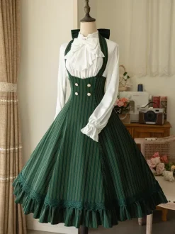 Robe Lolita classique en polyester sans manches à rayures robe Lolita rouge classique